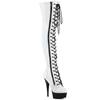 Pleaser - DELIGHT3029 Platform overknee Boots - White/Black Product image